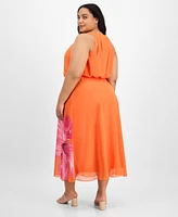 Robbie Bee Plus Printed Sleeveless Maxi Dress