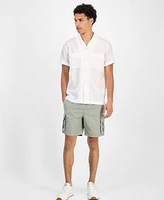 Sun + Stone Men's Chase Short Sleeve Textured Button-Front Camp Shirt, Exclusively at Macy's