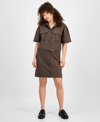East On Rodeo Women's Button-Front Short-Sleeve Multi-Wear Shirtdress