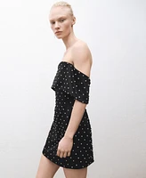 Mango Women's Shiny Detailed Strapless Dress