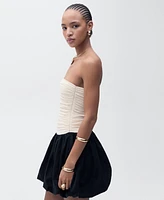 Mango Women's Draped-Body Balloon Skirt Dress