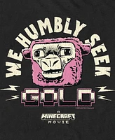 Fifth Sun Men's Minecraft Movie We Humbly Seek Gold Short Sleeve T-Shirt