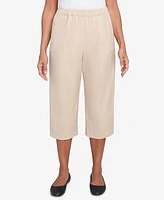 Alfred Dunner Women's Catalina Island Patch Pocket Elastic Waistband Capri Pants