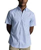 Charles Tyrwhitt Men's Slim Fit Short Sleeve Wrinkle-Resistant Button-Down Shirt