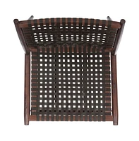 Soleil Leather Woven Accent Chair