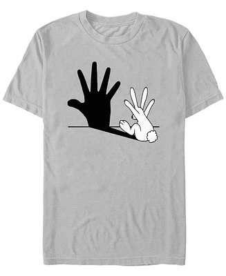 Design By Humans Men's Rabbit Hand Shadow Short Sleeve T-Shirt