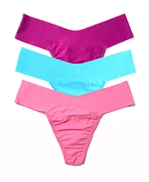 Hanky Panky Women's Breathe Soft Mid Rise Thong 3 Pack