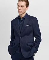 Mango Men's Slim-Fit Tailored Linen Blazer