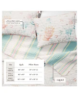 Linery & Co. Fading Coral Stitched Quilt Set with Shams