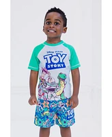 Toy Story Boys Disney Pixar Pullover Rash Guard and Swim Trunks Outfit Set