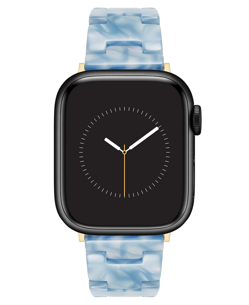 Anne Klein Women's Light Blue Marbleized Acetate Bracelet Band for Apple Watch 10 38/40/41mm