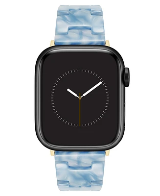 Anne Klein Women's Light Blue Marbleized Acetate Bracelet Band for Apple Watch 10 38/40/41mm