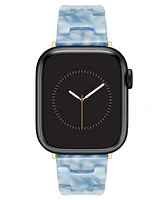 Anne Klein Women's Light Blue Marbleized Acetate Bracelet Band for Apple Watch 10 38/40/41mm