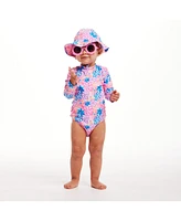 Andy & Evan Baby Girls Floral Print Rashguard w/Hat