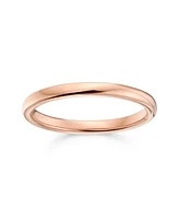 Bling Jewelry Thin Minimalist Dome Couples Titanium Band Rose Gold Plated Ring Comfort Fit