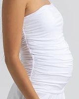 Pietro Brunelli Maternity Strapless Side Ruching Poplin and Jersey Coco Dress