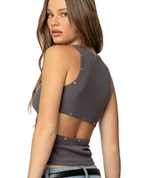 Edikted Women's Imogen Cut Out Ribbed Tank Top
