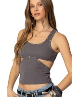 Edikted Women's Imogen Cut Out Ribbed Tank Top