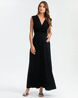 Pietro Brunelli Maternity Sleeveless Knot Detail V-Neck Nursing Papaver Dress