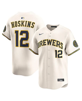Nike Men's Rhys Hoskins Cream Milwaukee Brewers Alternate Limited Player Jersey