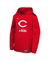 Nike Big Boys and Girls Red Cincinnati Reds Authentic Collection Performance Pullover Hoodie