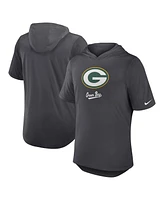 Nike Men's Anthracite Green Bay Packers Tri-Blend Performance Hoodie T-Shirt