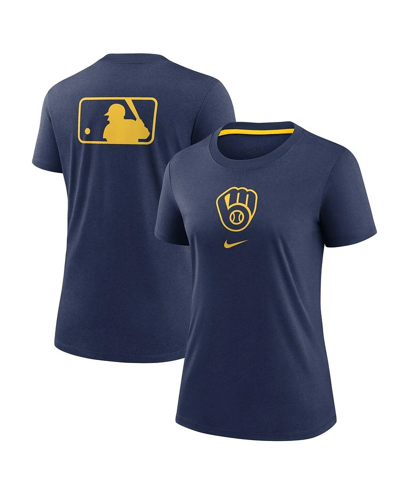 Nike Women's Navy Milwaukee Brewers Authentic Collection Early Work Tri-Blend T-Shirt