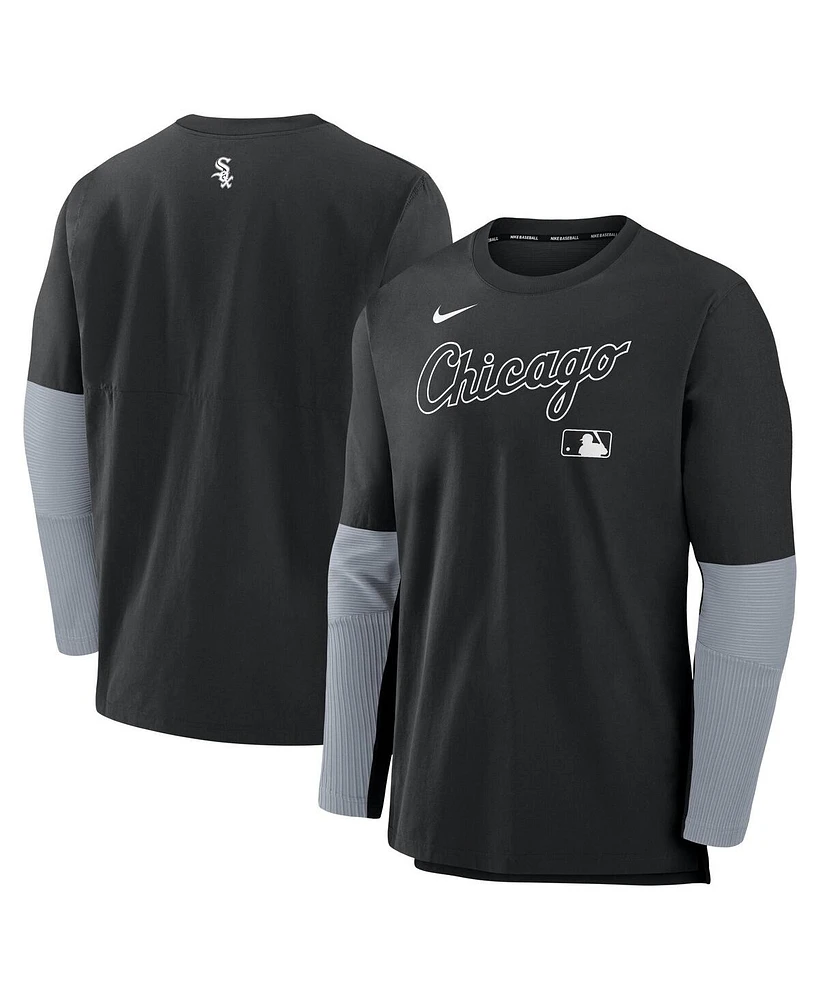 Nike Men's Black/Gray Chicago White Sox Authentic Collection Player Lightweight Performance Long Sleeve Top