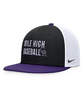Nike Men's Black/Purple Colorado Rockies Pro Trucker Snapback Hat