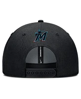 Nike Men's Black Miami Marlins Rise Gaberdine Adjustable Hat