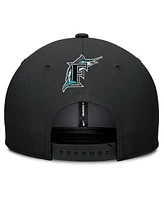 Nike Men's Gray/Black Florida Marlins Cooperstown Collection Pro Performance Snapback Hat
