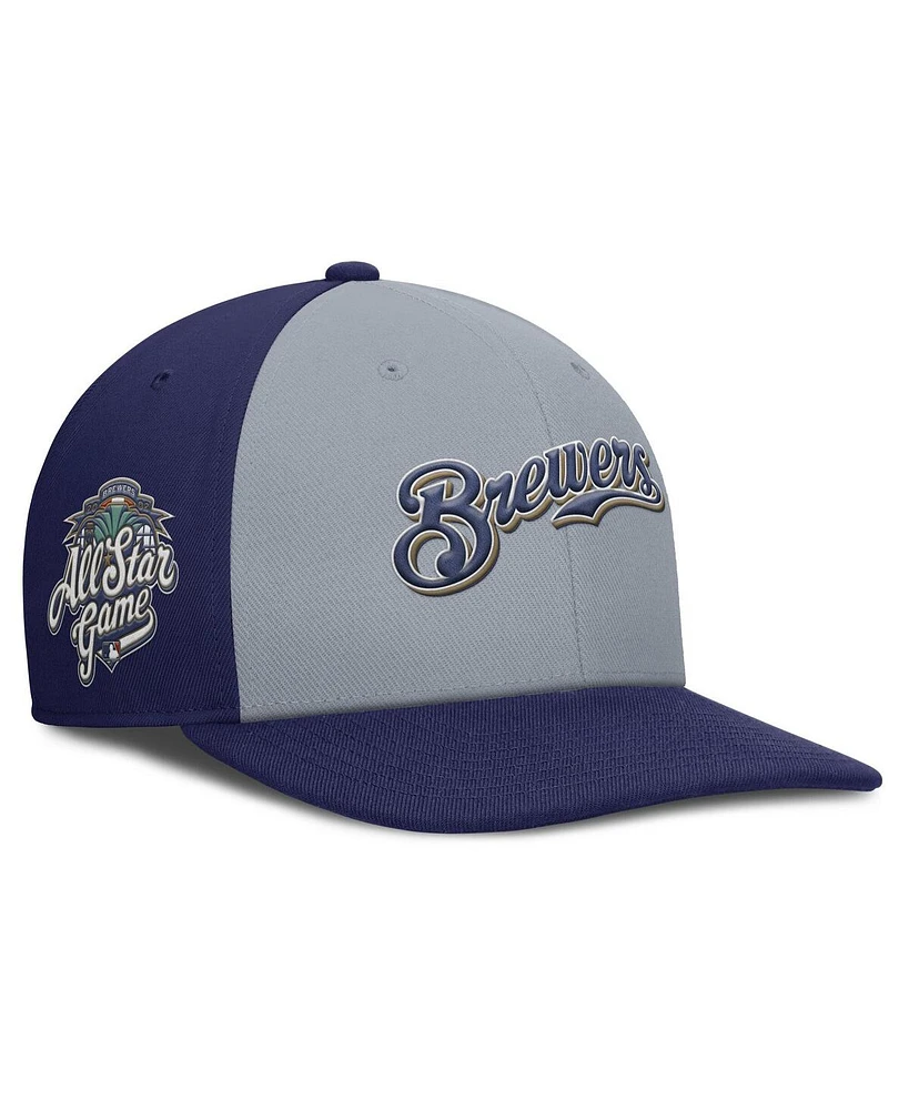 Nike Men's Gray/Navy Milwaukee Brewers Pro Performance Snapback Hat