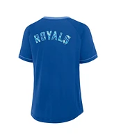 Fanatics Women's Royal Kansas City Royals League Diva Star Raglan V-Neck T-Shirt