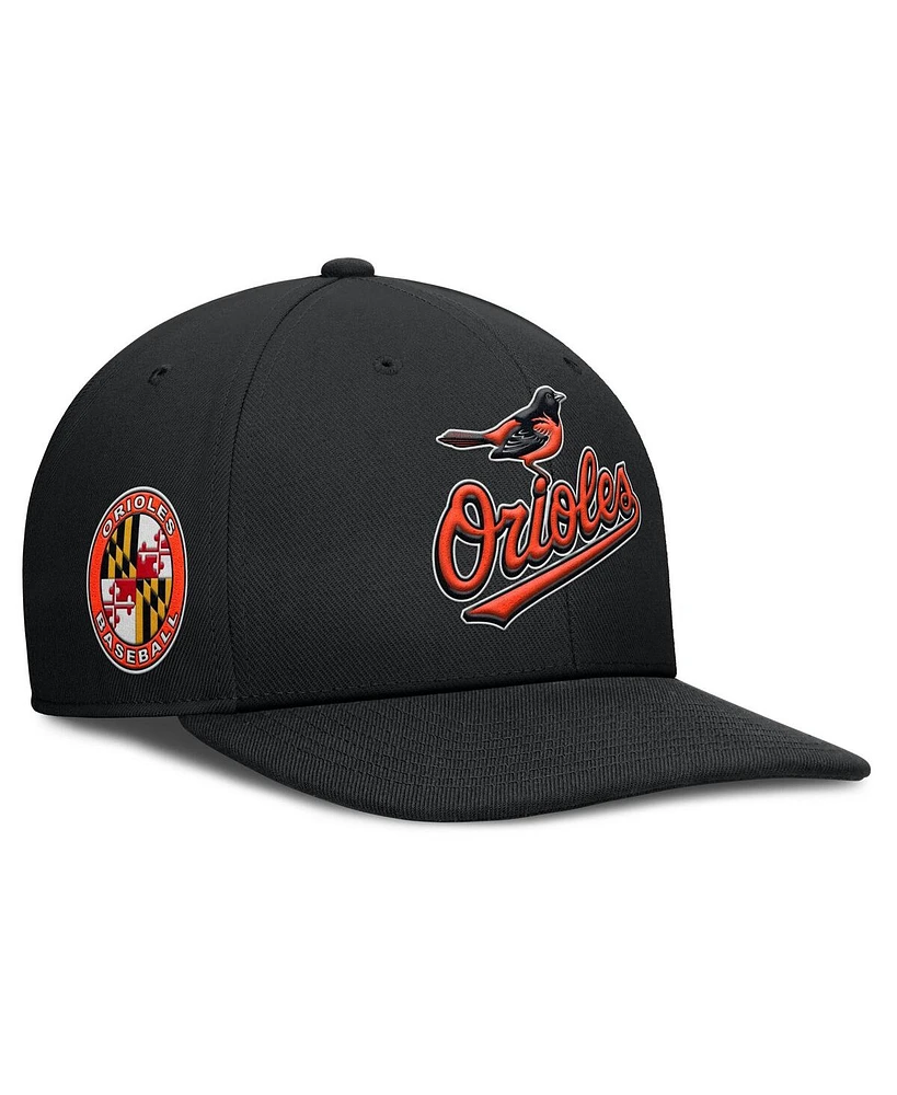 Nike Men's Black/ Baltimore Orioles Pro Performance Snapback Hat