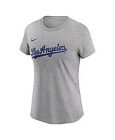Nike Women's Shohei Ohtani Heather Gray Los Angeles Dodgers Fuse Name Number T-Shirt