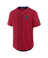 Fanatics Men's Red Real Salt Lake Injury Time Baseball Jersey