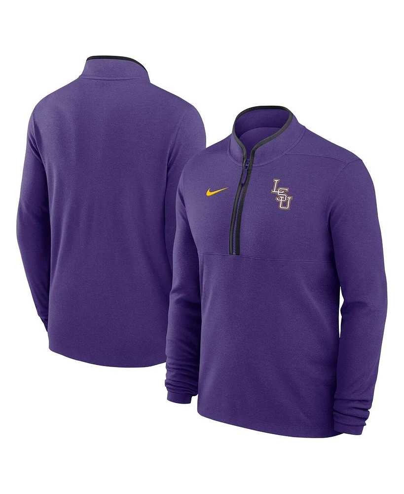 Nike Men's Purple Lsu Tigers Baseball Logo Victory Performance Half-Zip Pullover Hoodie