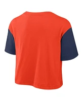 Nike Women's Orange/Navy Houston Astros Script Cropped Performance T-Shirt