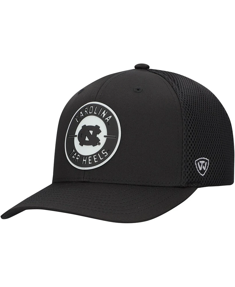 Top of the World Men's Black North Carolina Tar Heels Abbot Patch Stretch Fit Hat