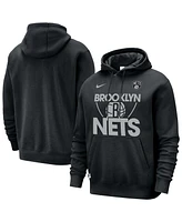 Nike Men's Black Brooklyn Nets Courtside Club Pullover Hoodie
