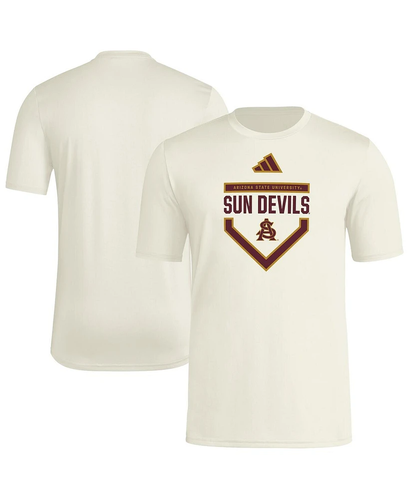 Adidas Men's Cream Arizona State Sun Devils Home Plate Pre-Game T-Shirt