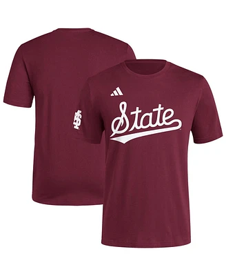 Adidas Men's Maroon Mississippi State Bulldogs Fresh Wordmark T-Shirt