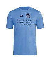 Adidas Men's Light Blue New York City Fc 2025 Jersey Hook Aeroready T-Shirt