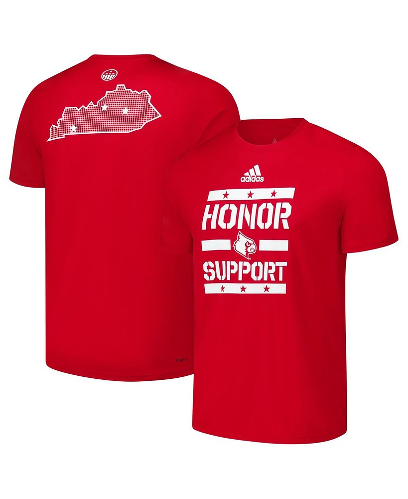 Adidas Men's Red Louisville Cardinals Honor Support Pre-Game T-Shirt