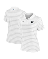 Nike Women's White Miami Marlins Authentic Collection Victory Performance Polo Shirt