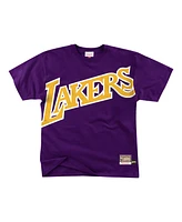 Mitchell & Ness Men's Purple Los Angeles Lakers Hardwood Classics Big Face 2. 0 T-Shirt