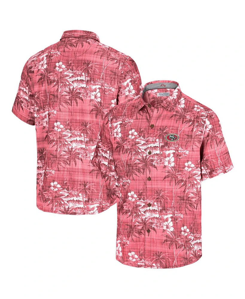 Tommy Bahama Men's Scarlet San Francisco 49ers Coconut Point Isla Palmetta Camp Button-Up Shirt