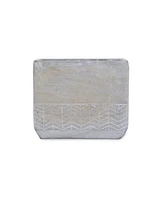 Cement Square Pot Planter with Chevron Design – Indoor/Outdoor Use