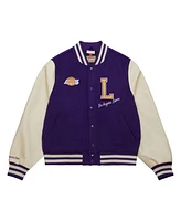Mitchell & Ness Men's Purple Los Angeles Lakers Hardwood Classics Varsity Full-Snap Jacket