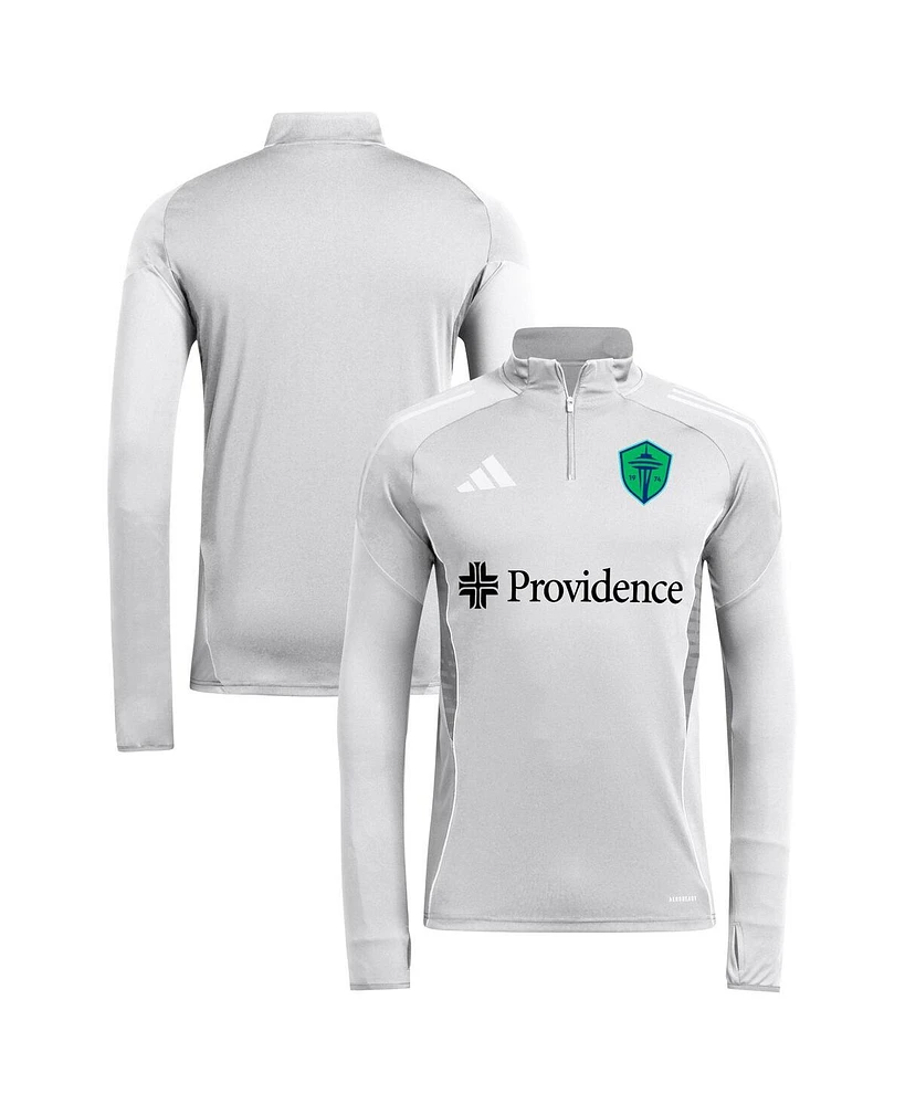 Adidas Men's Silver Seattle Sounders Fc 2025 Quarter-Zip Long Sleeve Training Top